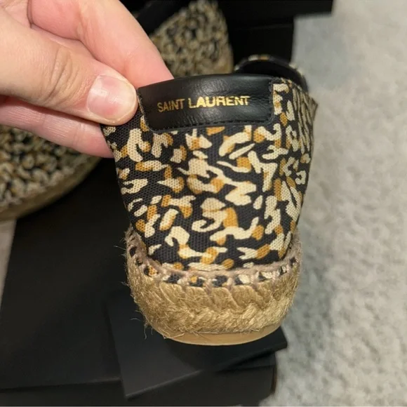 Saint Laurent Animal Print Espadrilles NIB Size 38.5 - Picture 2 of 3